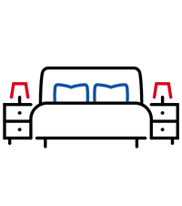 Home Delivery icon - black and red