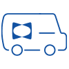 Blue delivery truck icon
