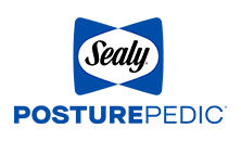 Sealy Posturepedic logo blue stack no padding