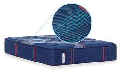 Posturepedic Elite Spring mattress with close up on cooling cover