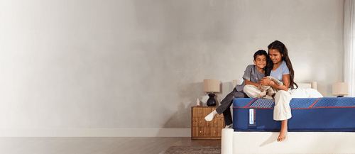 Posturepedic Elite in styled room with children