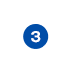 Round blue number 3 icon
