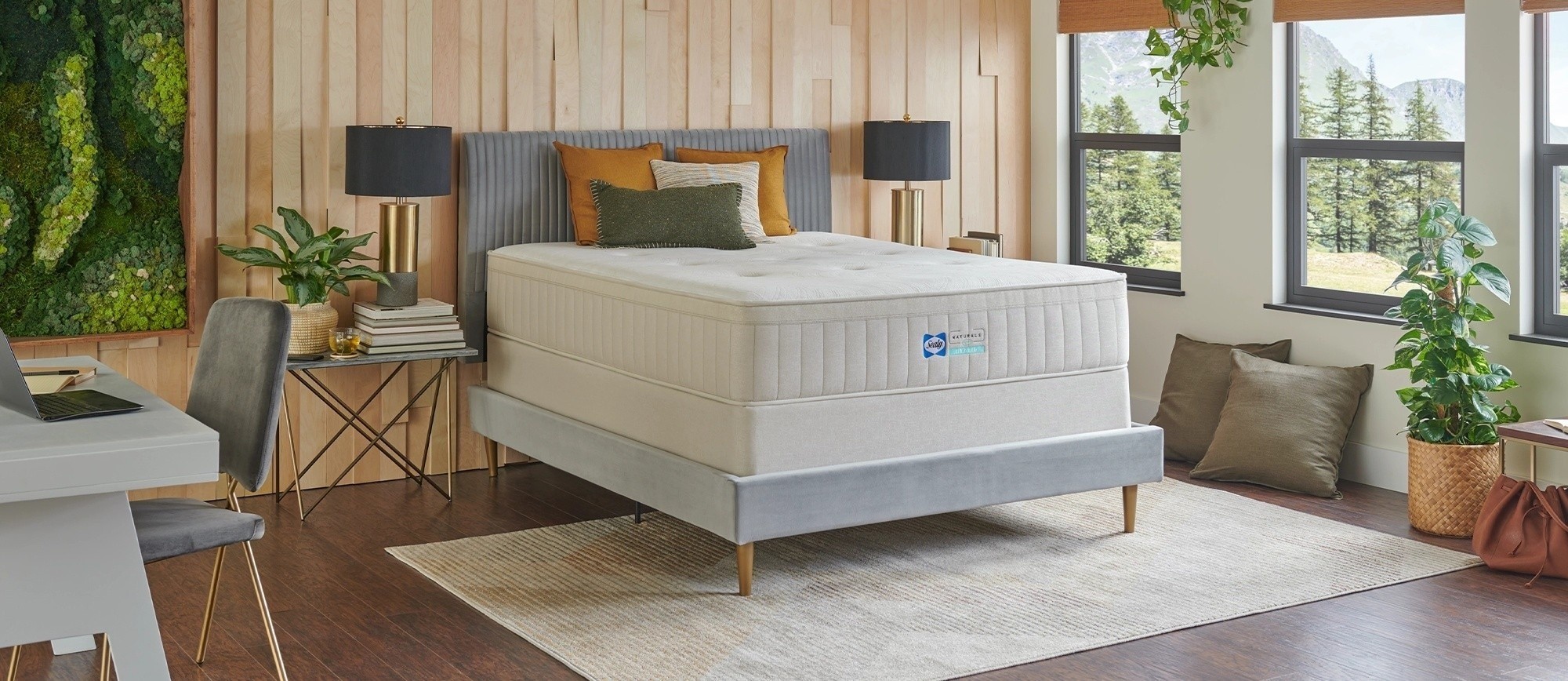 Sealy naturals hybrid mattress in a lifestyle room